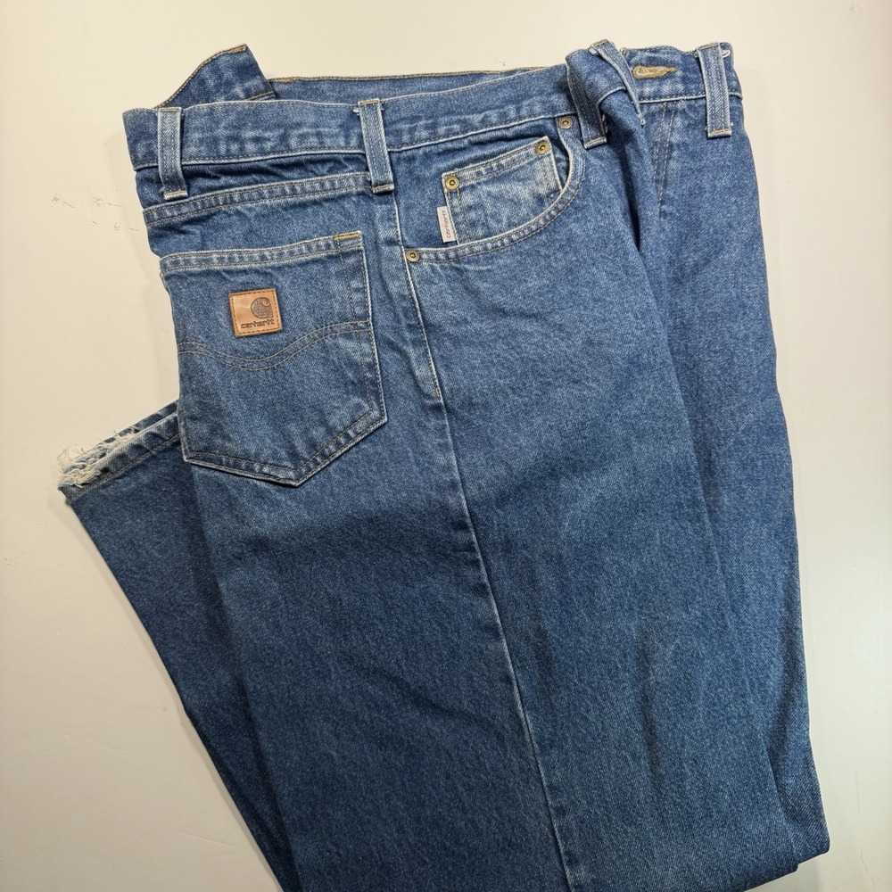 CARHARTT Mens 44 x 30 Denim Jeans Traditional Fit Medium Wash Cotton